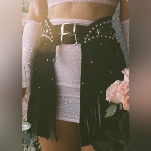 Understated Leather Chaps skirt